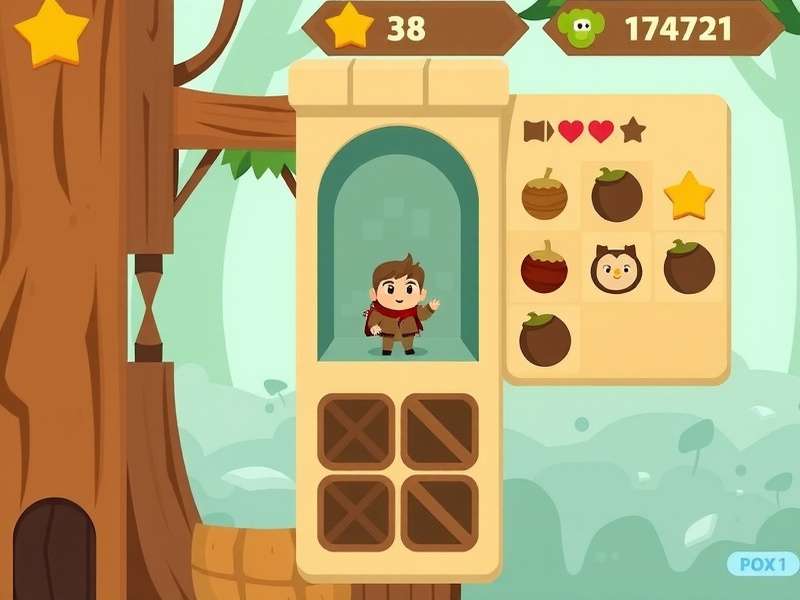 Eager Nut Explorer gameplay screenshot showing character collecting nuts